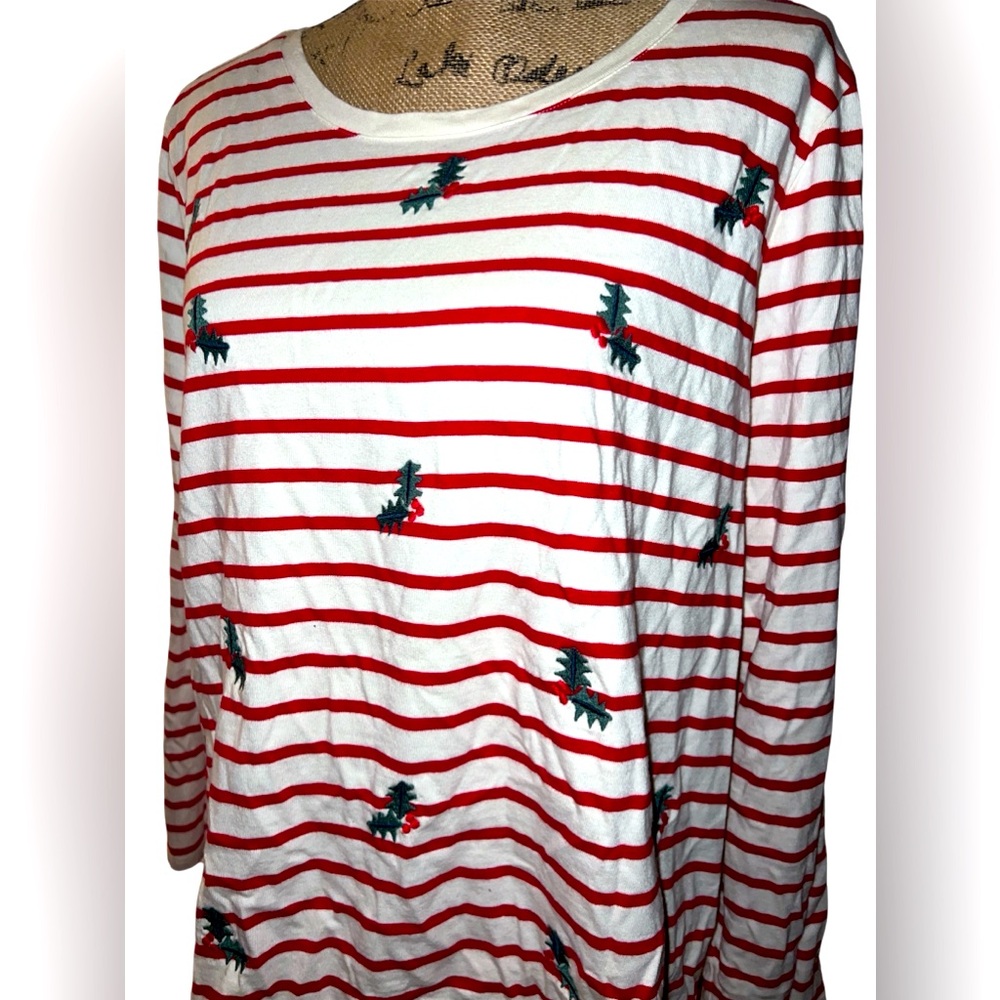 Talbots Plus Embroidered Holly Top Size 2X - Picture 6 of 6